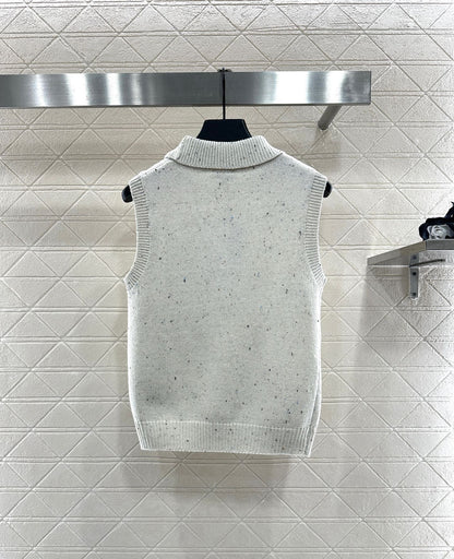 Colorful dot bow knitted vest