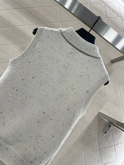 Colorful dot bow knitted vest