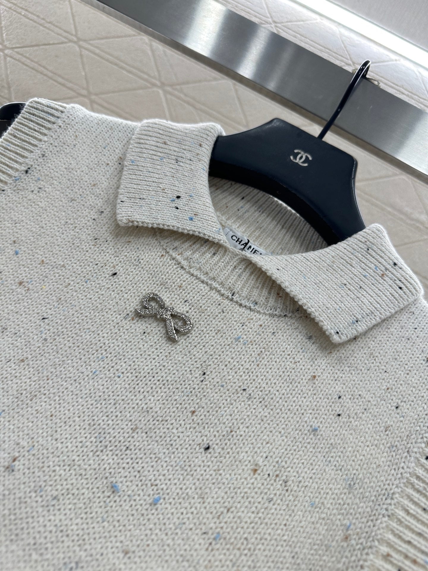 Colorful dot bow knitted vest