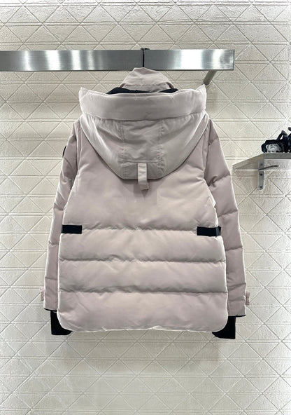 Detachable hooded waist down jacket