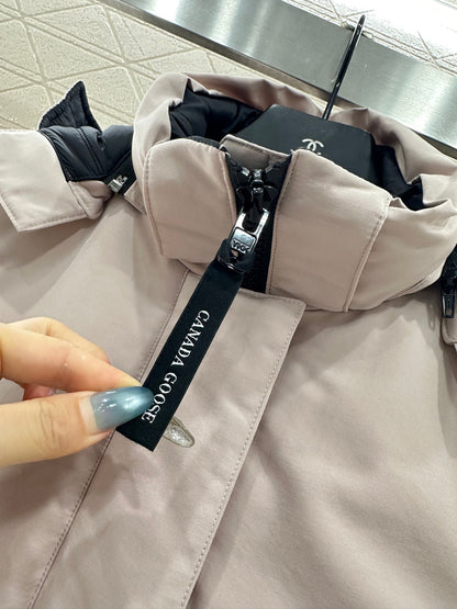 Detachable hooded waist down jacket