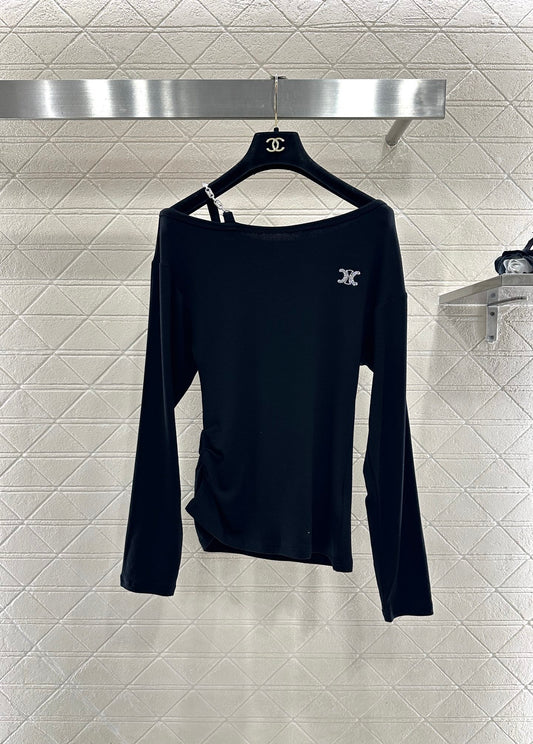 Single shoulder strap top