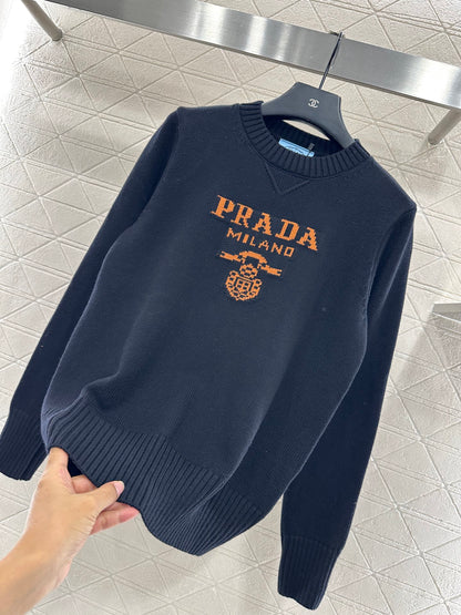 Logo loose pullover sweater