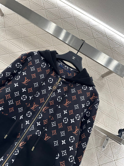 Printed hooded jacket