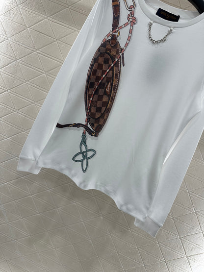 Chain printed long sleeved shirt