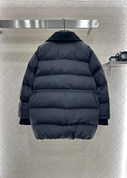 Jacquard mid length down jacket