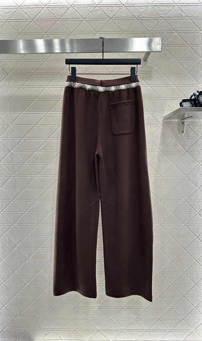 Wide leg curved knife pants
