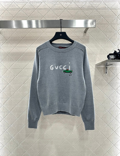 Embroidered crochet sweater