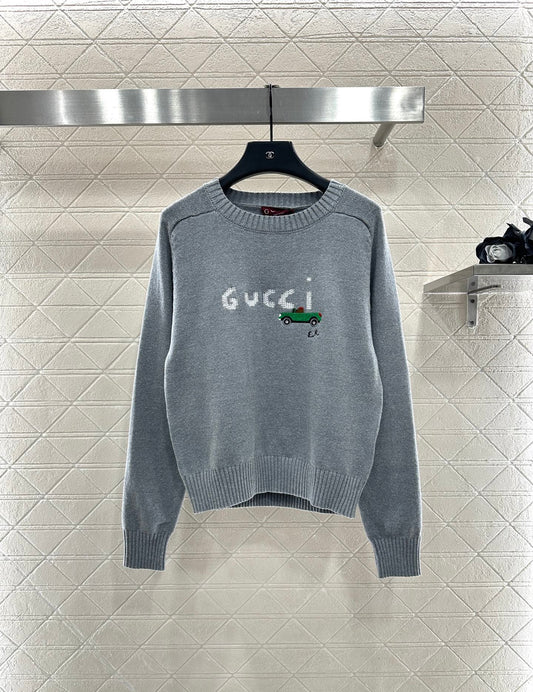 Embroidered crochet sweater