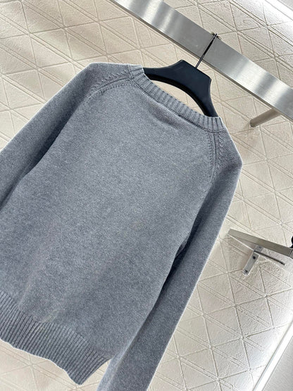 Embroidered crochet sweater