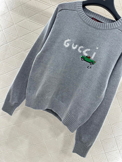 Embroidered crochet sweater