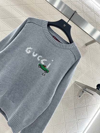 Embroidered crochet sweater