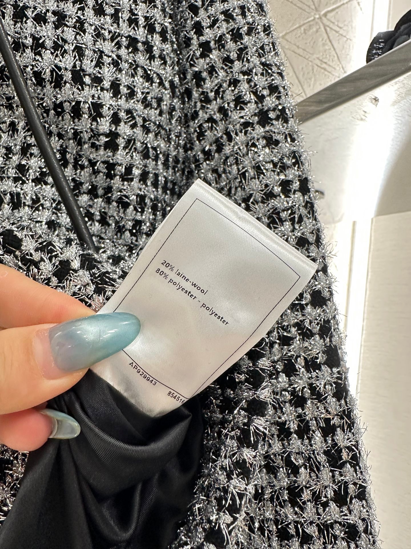 Hooded silver wire woolen jacket