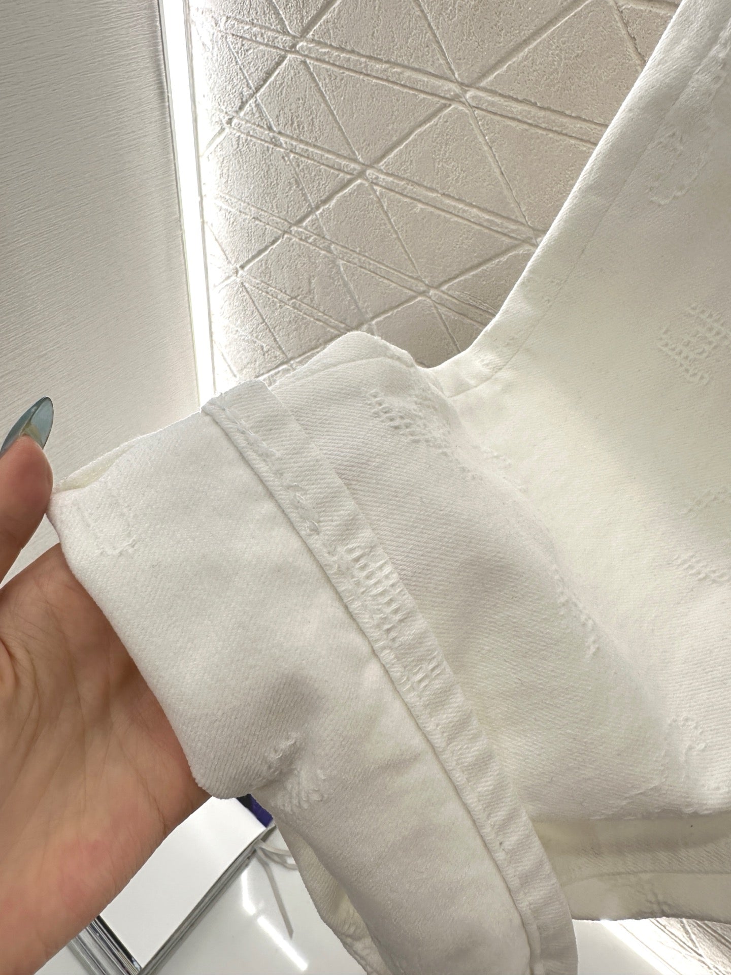 Belt jacquard denim pants