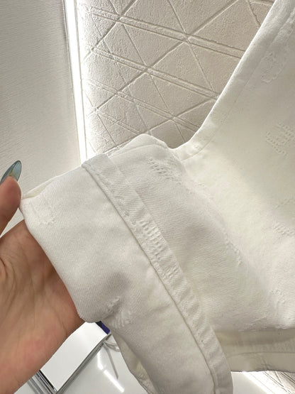 Belt jacquard denim pants