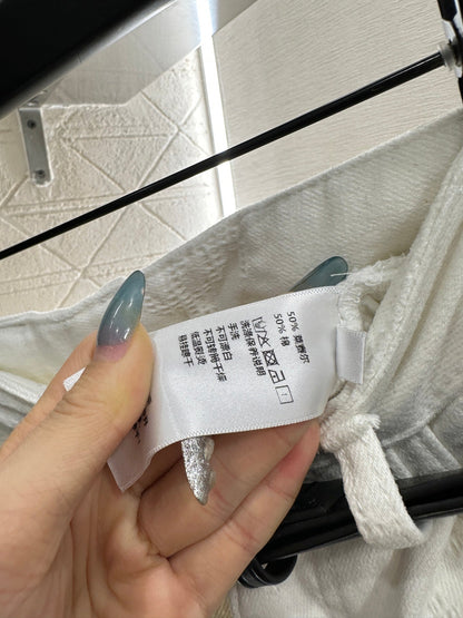 Belt jacquard denim pants