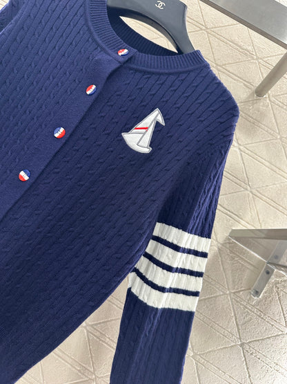 Fried Dough Twists Horizontal Bar Cardigan