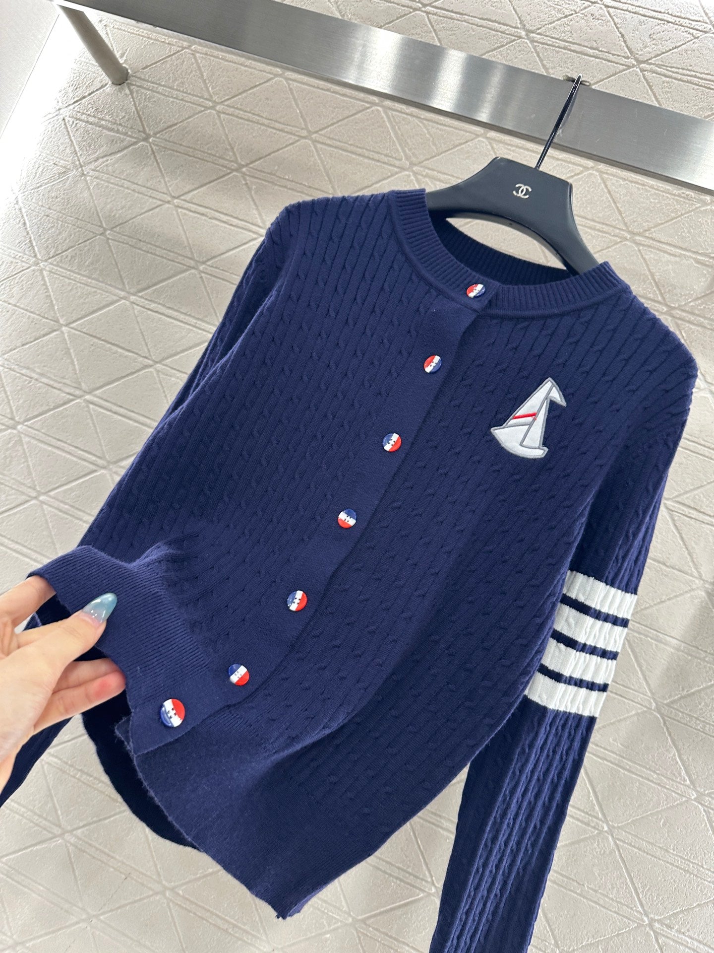 Fried Dough Twists Horizontal Bar Cardigan