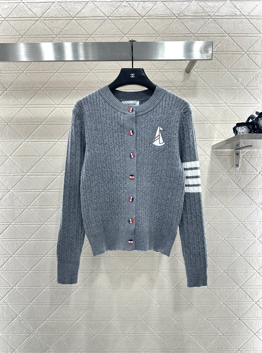 Fried Dough Twists Horizontal Bar Cardigan