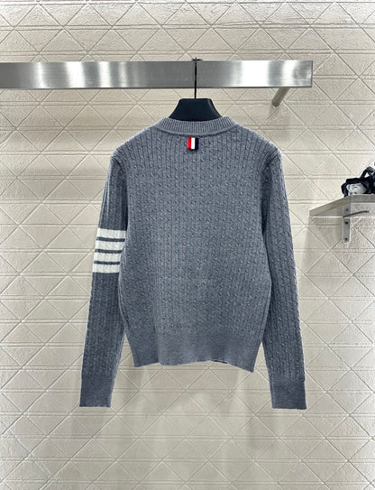 Fried Dough Twists Horizontal Bar Cardigan