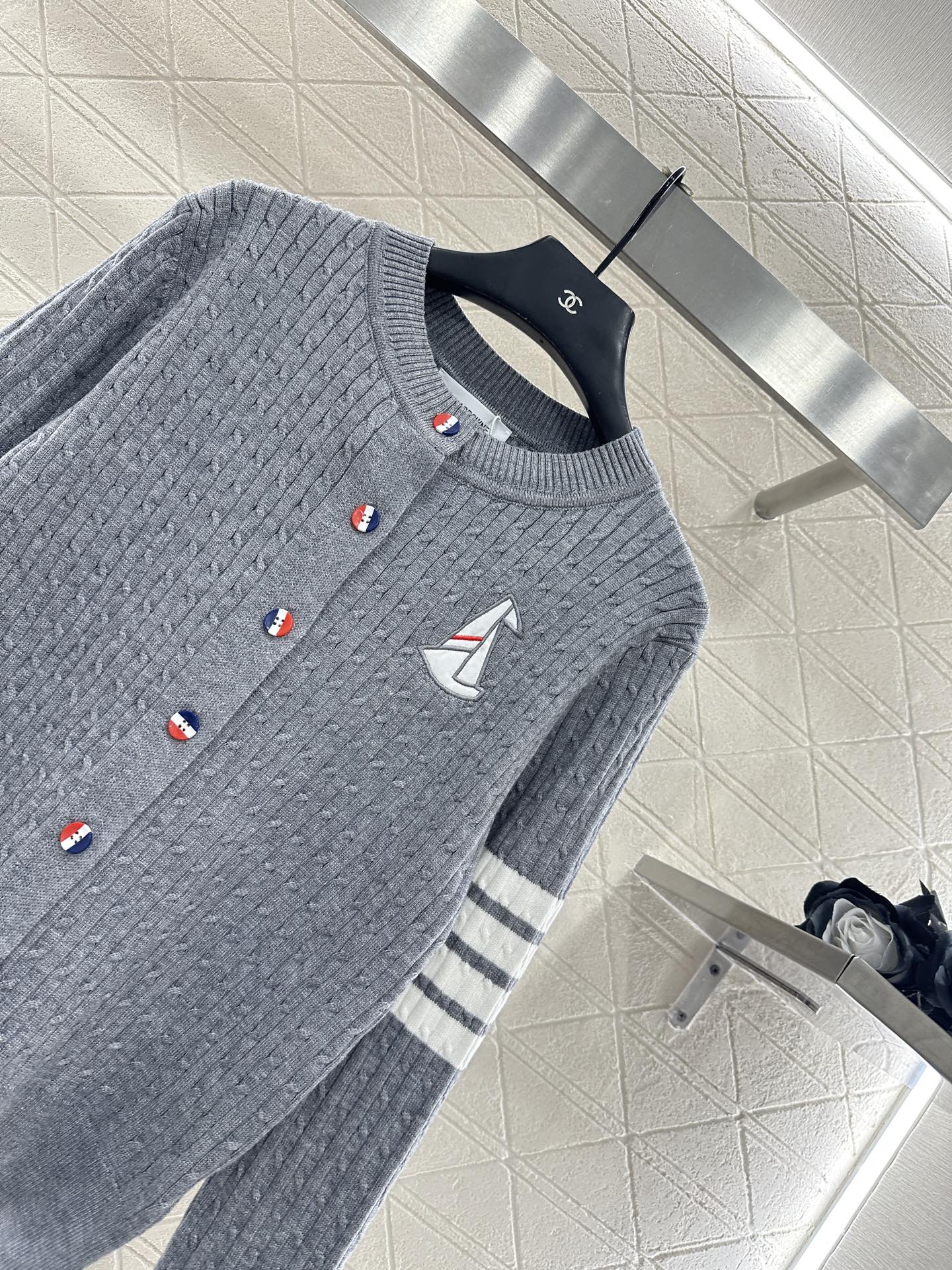 Fried Dough Twists Horizontal Bar Cardigan