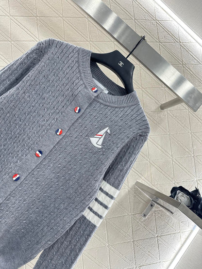 Fried Dough Twists Horizontal Bar Cardigan