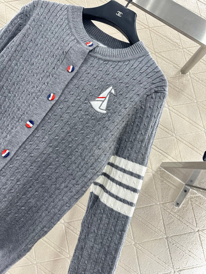 Fried Dough Twists Horizontal Bar Cardigan