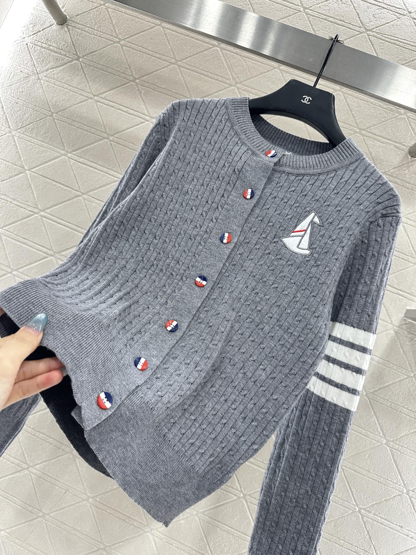 Fried Dough Twists Horizontal Bar Cardigan