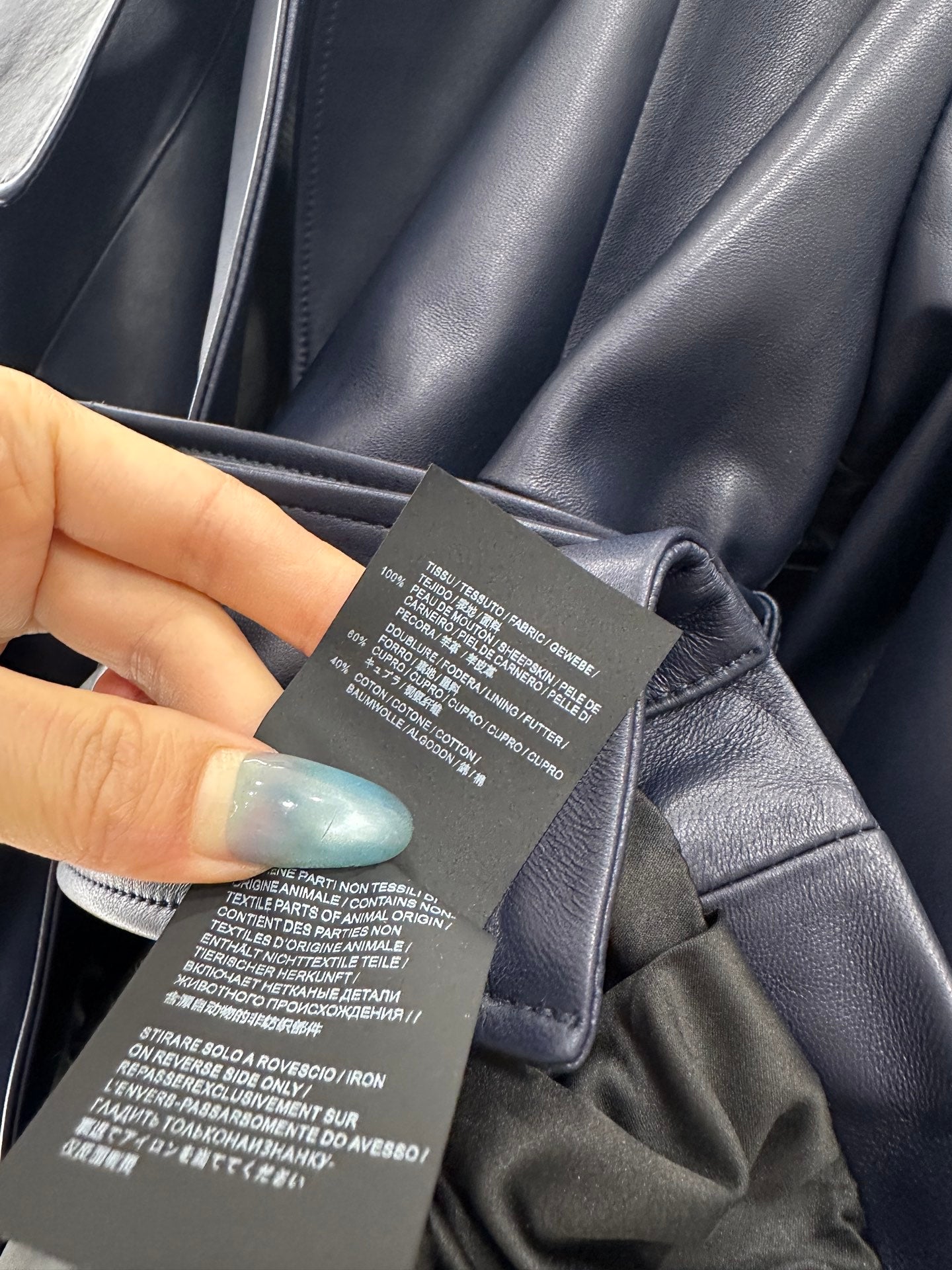 Belt shawl leather jacket