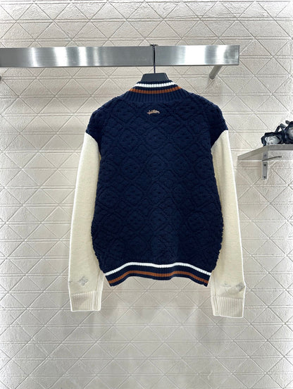 Zipper baseball color blocked jacket