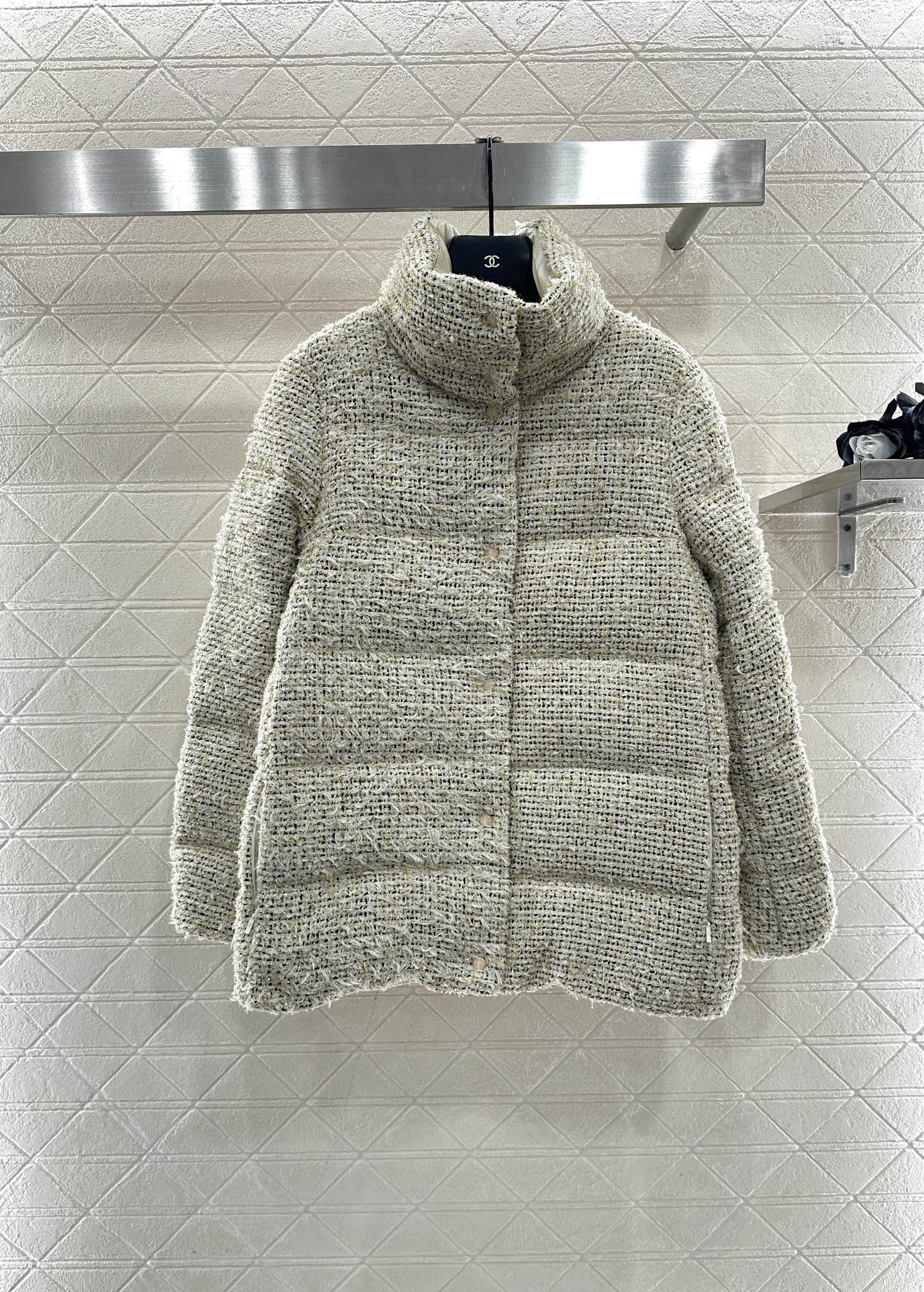 Knitted woolen down jacket