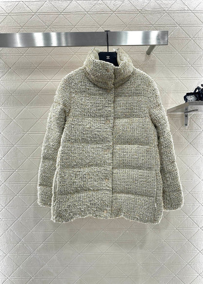 Knitted woolen down jacket