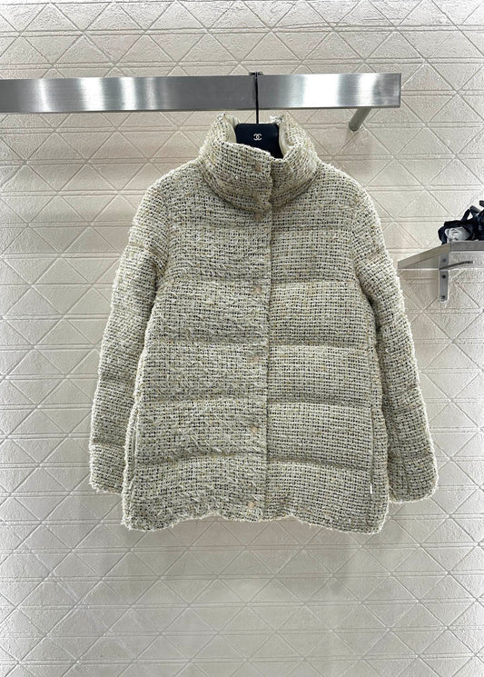 Knitted woolen down jacket