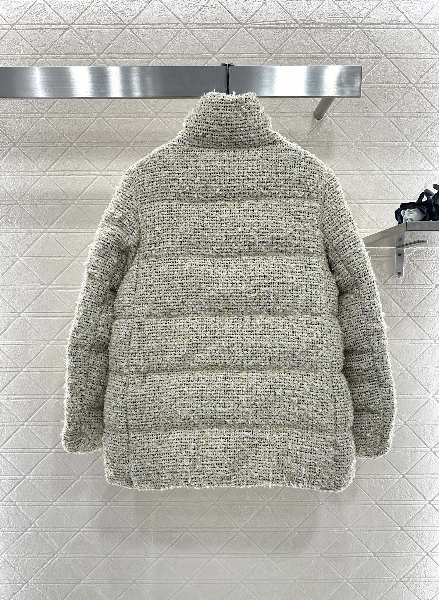 Knitted woolen down jacket