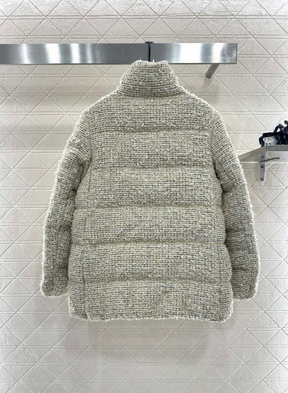 Knitted woolen down jacket