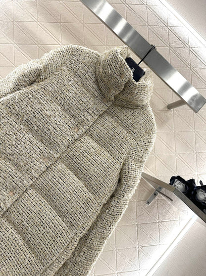 Knitted woolen down jacket