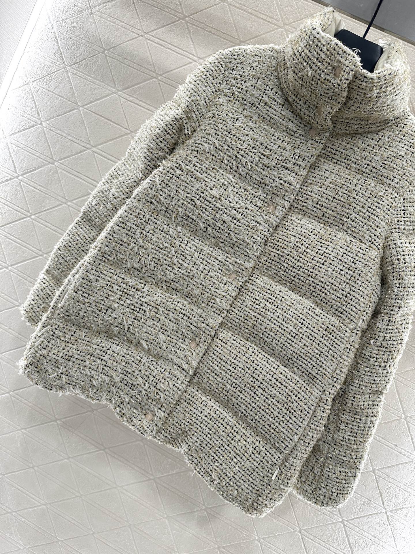 Knitted woolen down jacket