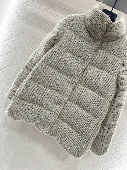 Knitted woolen down jacket