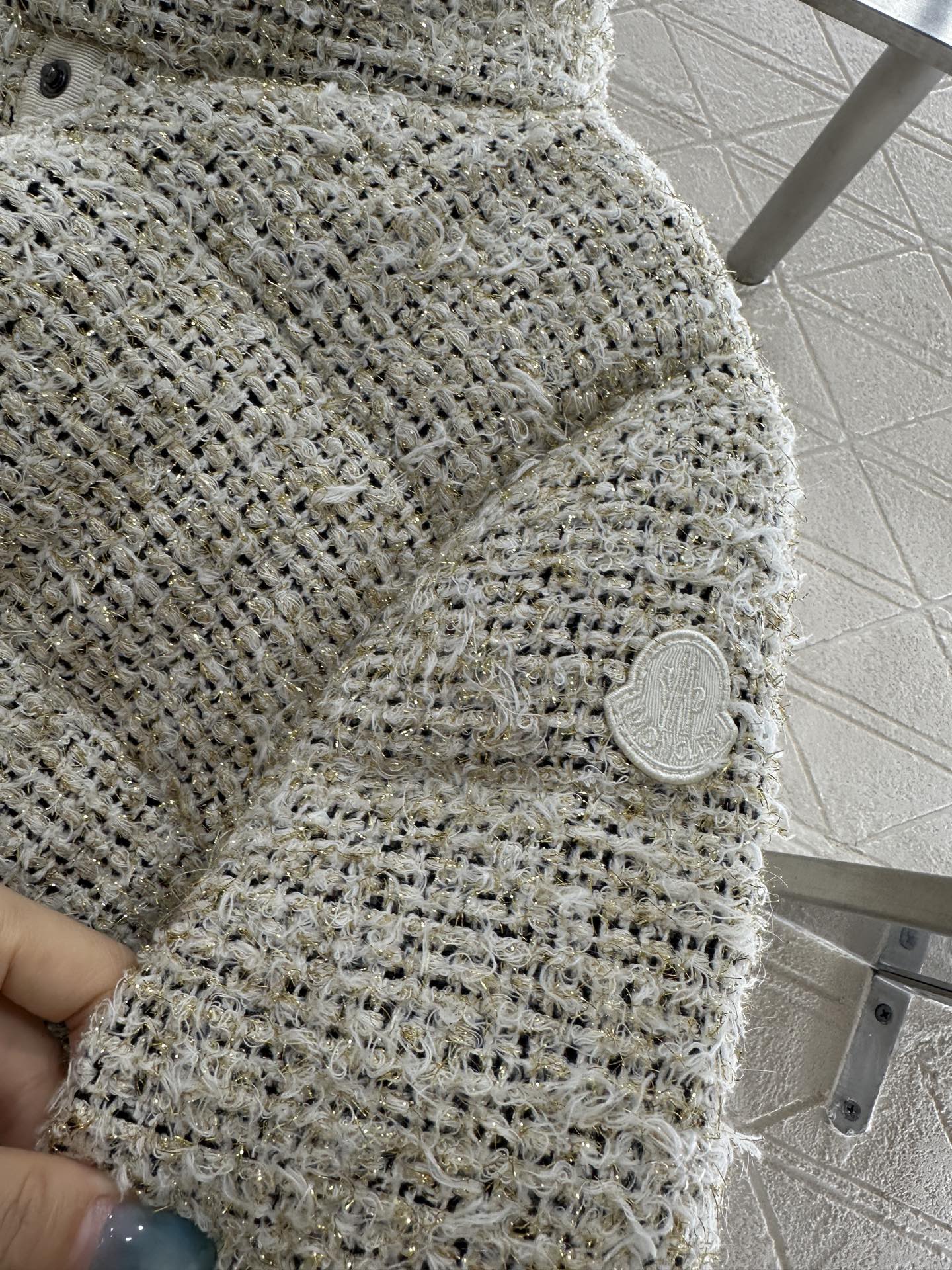 Knitted woolen down jacket