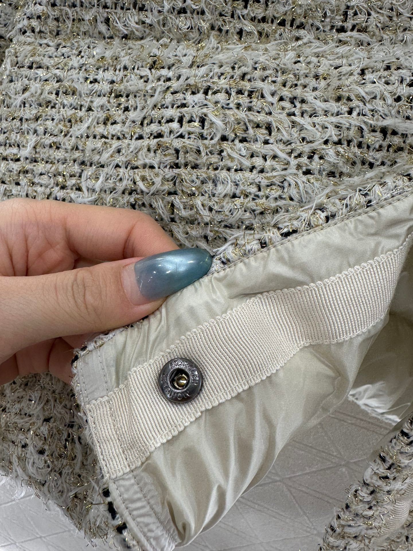 Knitted woolen down jacket