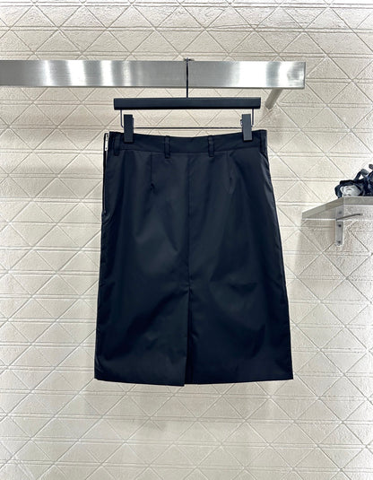 High waisted straight tube nylon skirt