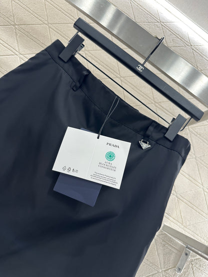 High waisted straight tube nylon skirt