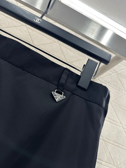 High waisted straight tube nylon skirt