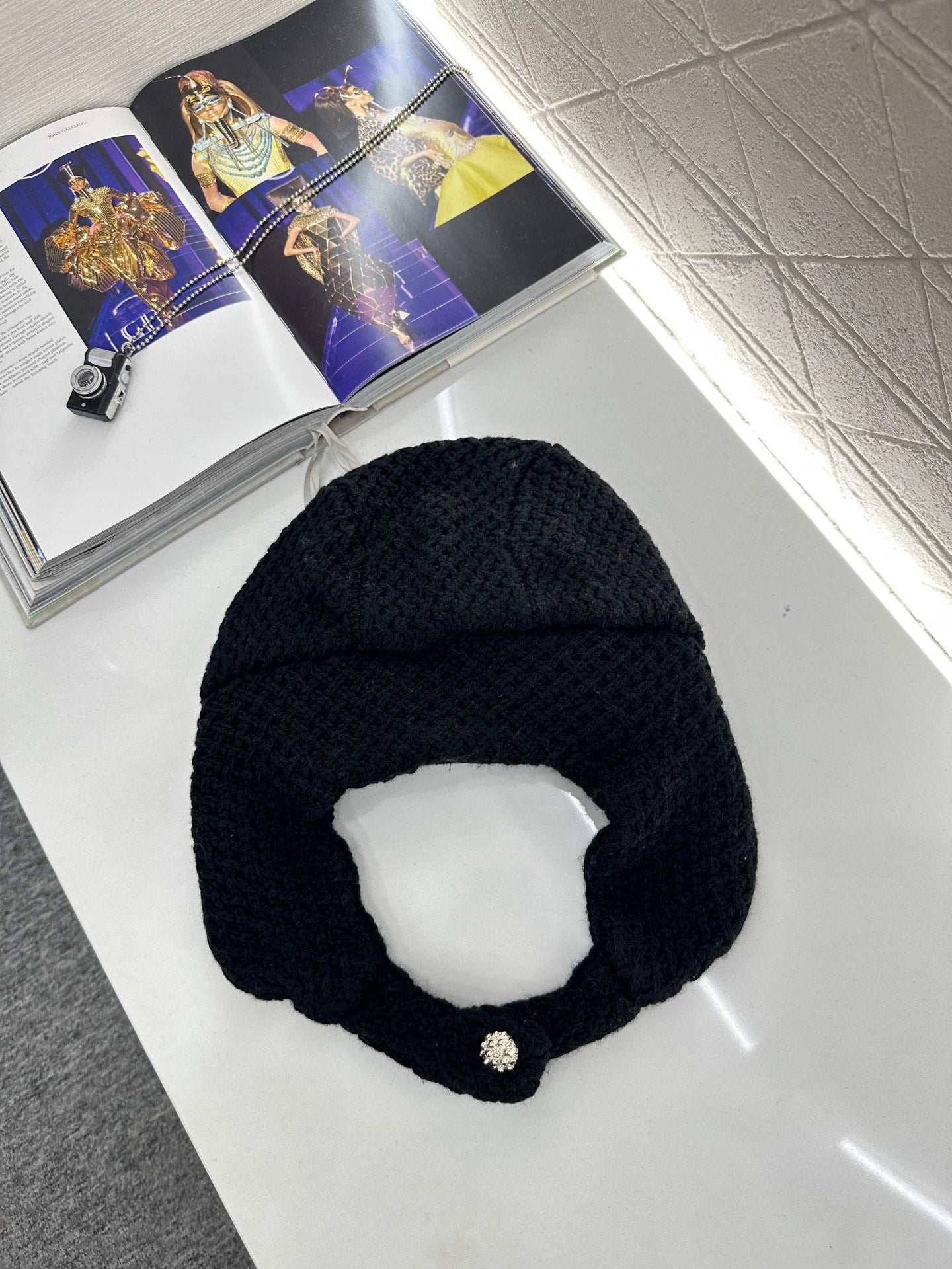 Cashmere buckle skiing knitted hat