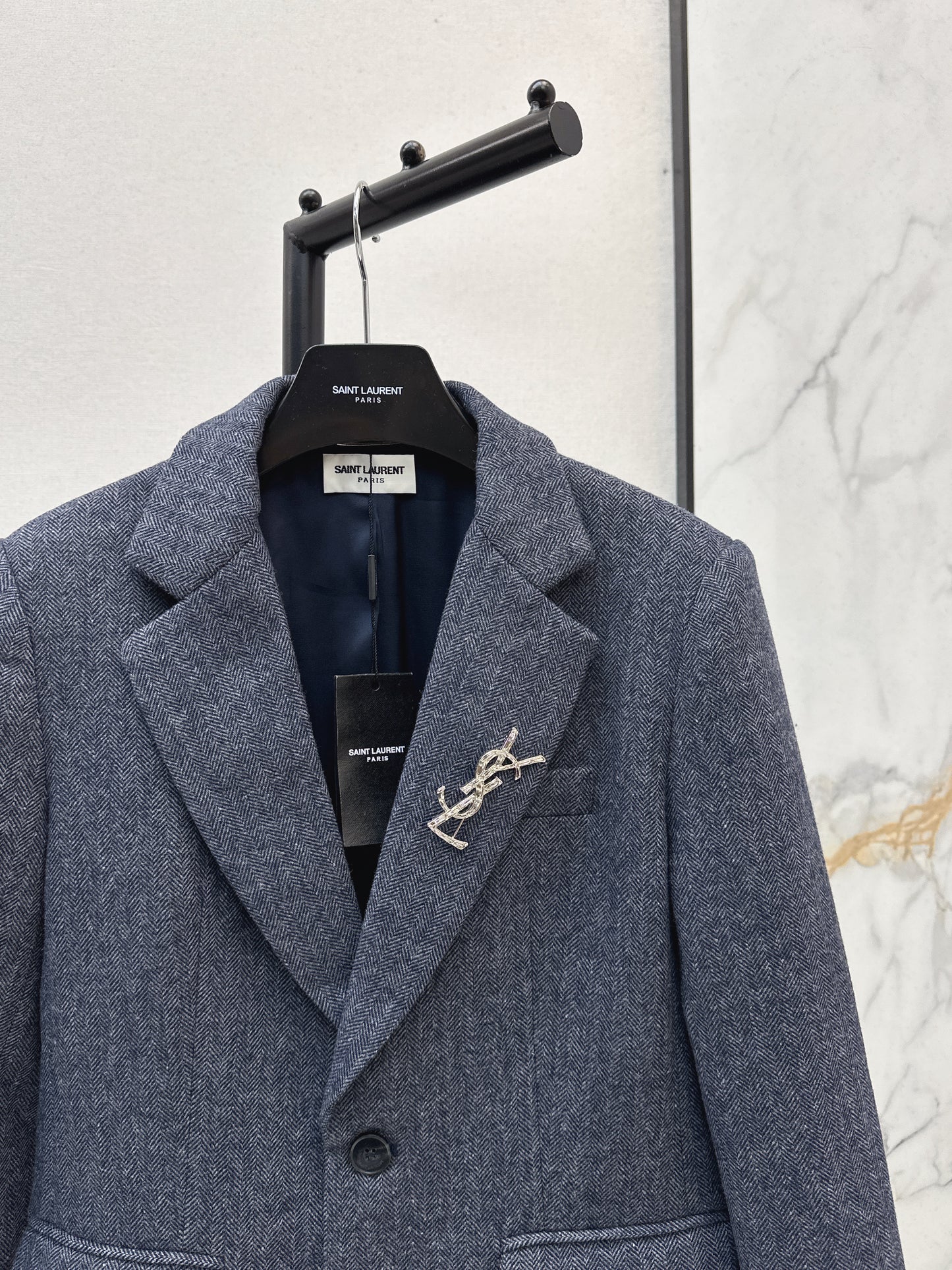 Brooch decoration wool suit jacket