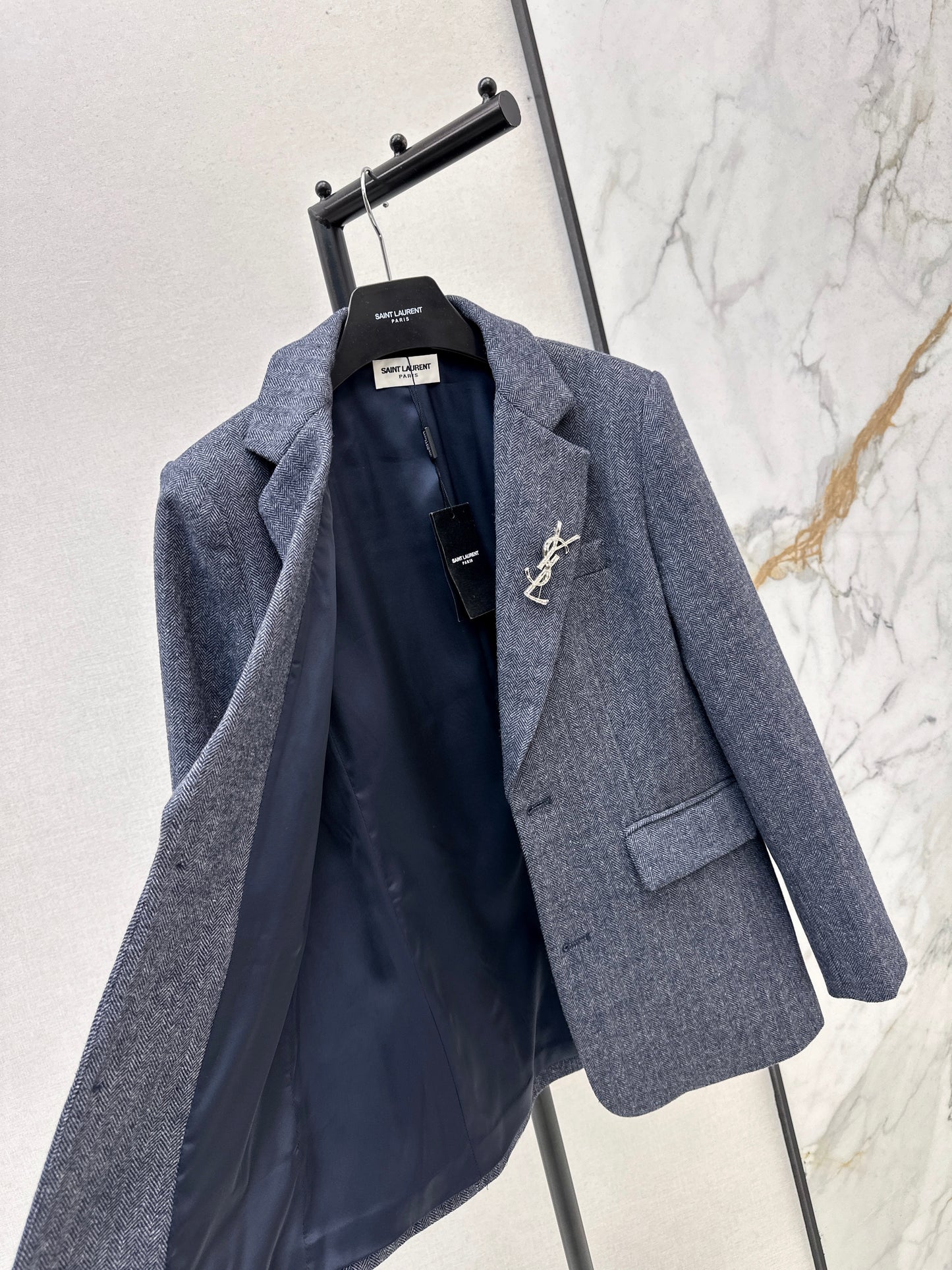 Brooch decoration wool suit jacket
