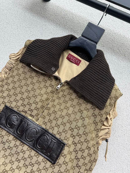 Old flower down jacket vest