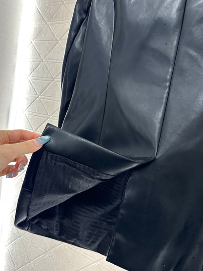 Silhouette leather suit jacket