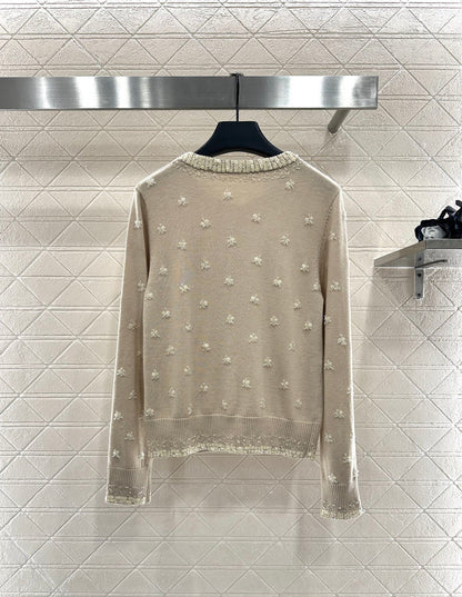 Sequin studded knitted cardigan