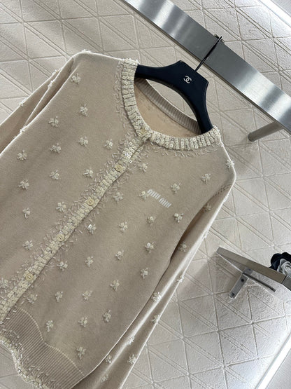 Sequin studded knitted cardigan